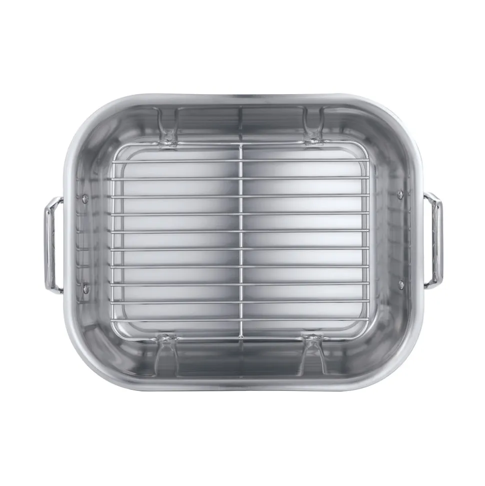 Prima 16.75 in Stainless Steel Flared Edge Roasting Pan - Includes Basting Rack