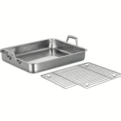 Prima Stainless Steel Roasting Pan - Includes Basting Grill