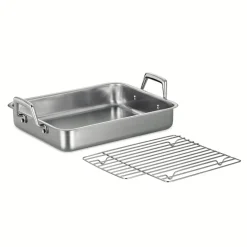 Prima Stainless Steel Roasting Pan - Includes Basting Grill