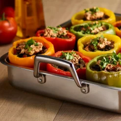 Prima Stainless Steel Roasting Pan - Includes Basting Grill
