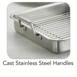 Prima Stainless Steel Roasting Pan - Includes Basting Grill