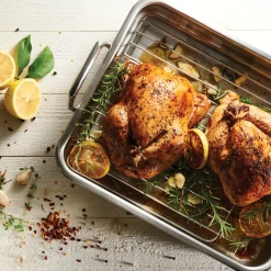 Prima Stainless Steel Roasting Pan - Includes Basting Grill