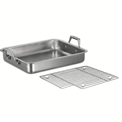 Prima Stainless Steel Roasting Pan - Includes Basting Grill