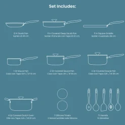Primaware 18 Piece Nonstick Cookware Set