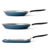 Primaware 3 Piece Nonstick Sauté Pan and Griddle Set, 9.5 and 11 Inch Sauté Pans, and 11 Inch Griddle