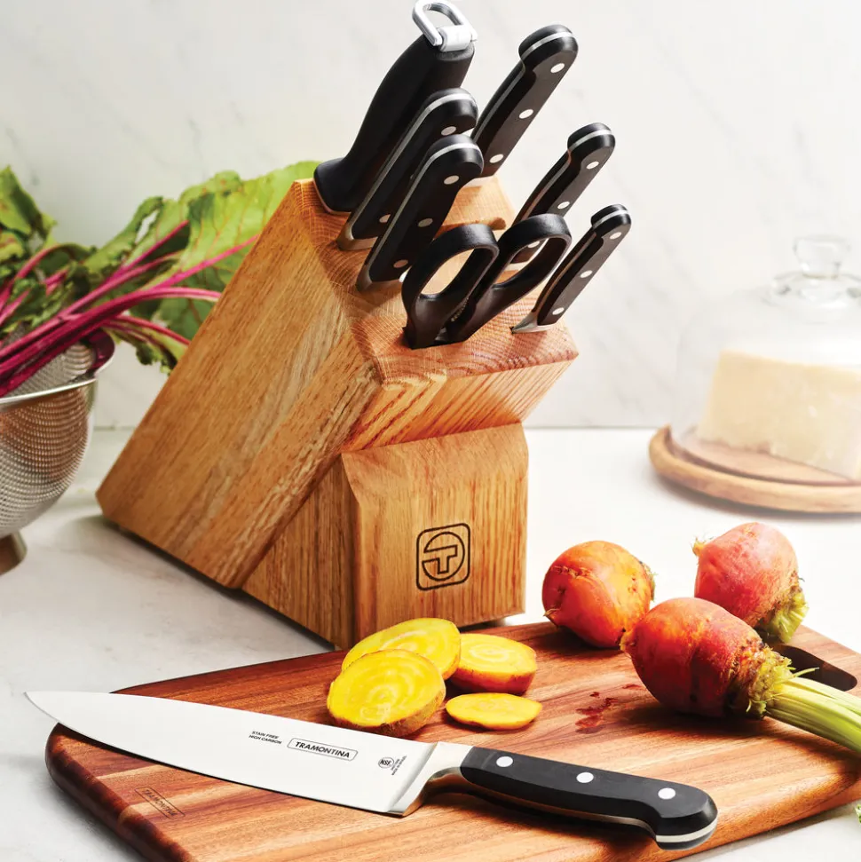 Professional Forged 9 Piece Cutlery Set with Hardwood Counter Block