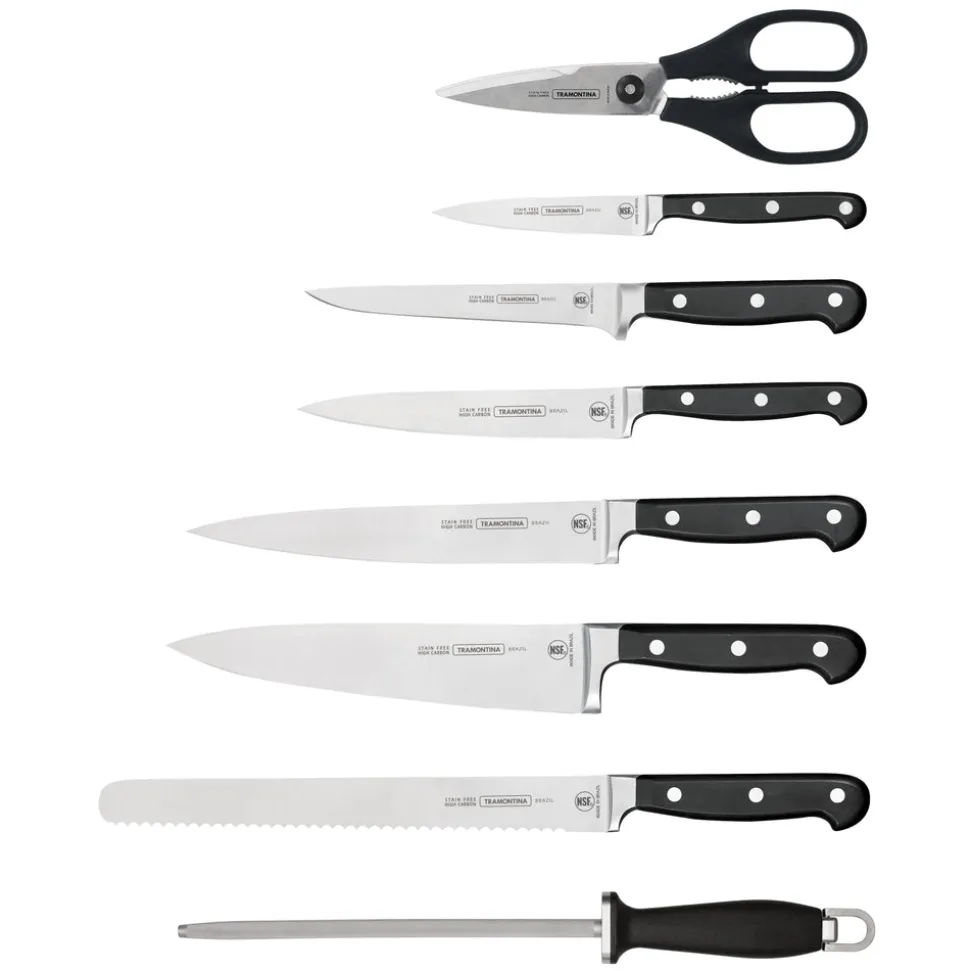 Professional Forged 9 Piece Cutlery Set with Hardwood Counter Block