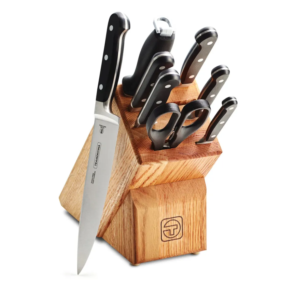 Professional Forged 9 Piece Cutlery Set with Hardwood Counter Block