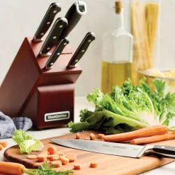 Professional Forged 7 Piece Knife Set with Hardwood Counter Block