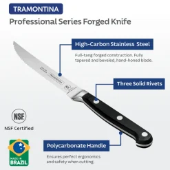 Professional 4 Piece Forged 5 Inch Serrated Steak Knife Set