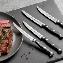 Professional 4 Piece Forged 5 Inch Serrated Steak Knife Set
