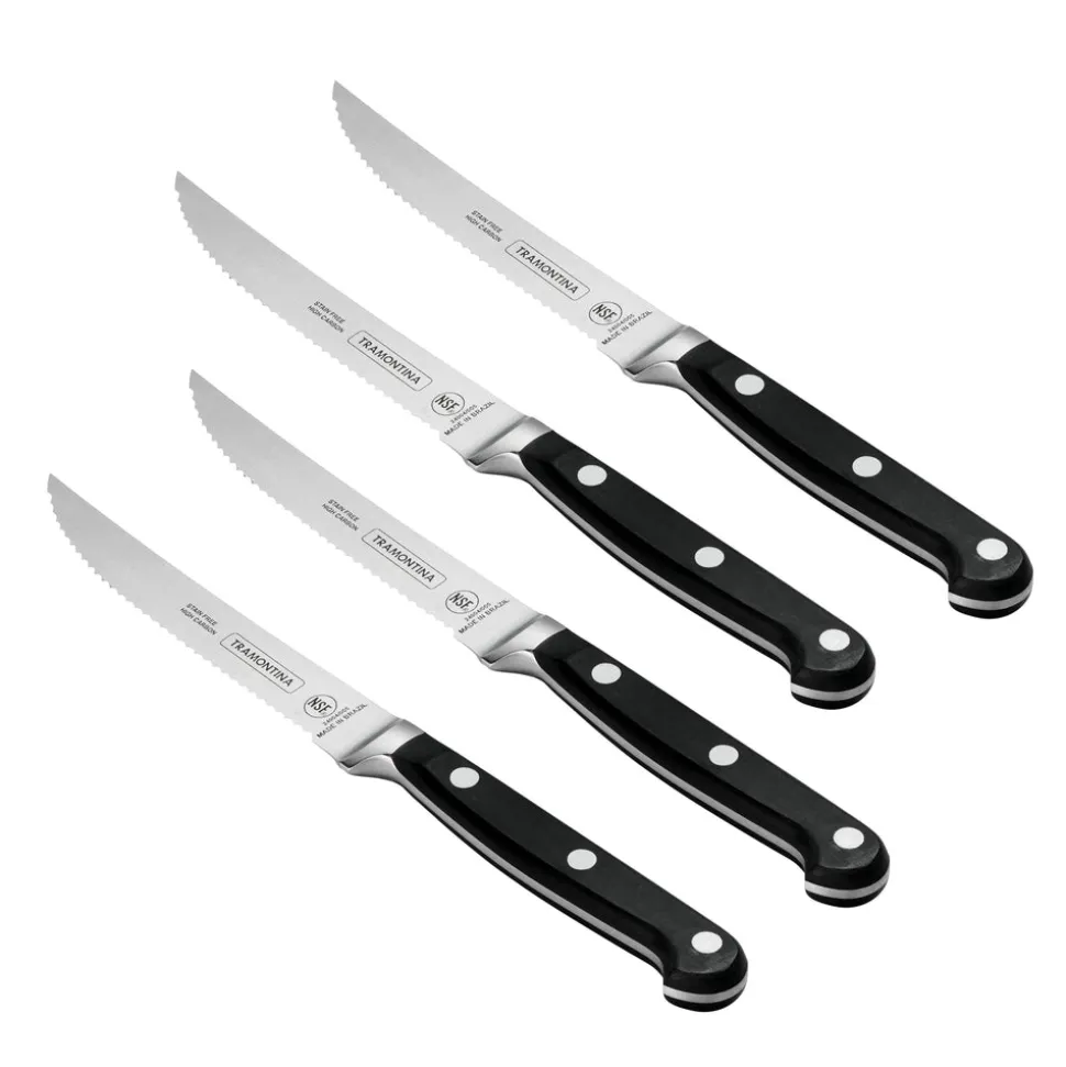Professional 4 Piece Forged 5 Inch Serrated Steak Knife Set