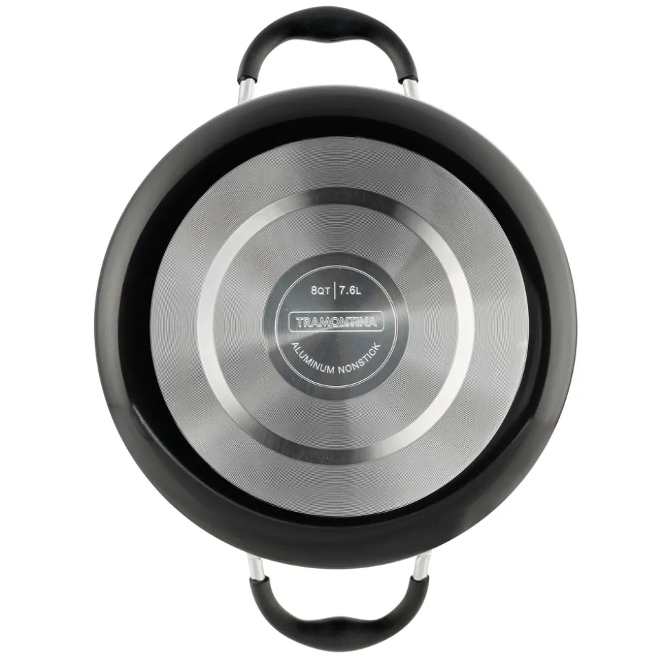 8 Quart Ceramic Nonstick Covered Stock Pot, Charcoal Gray