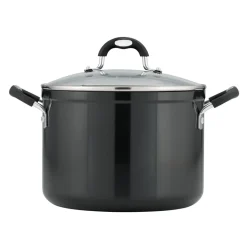 8 Quart Ceramic Nonstick Covered Stock Pot, Charcoal Gray