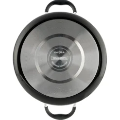 12 Quart Ceramic Nonstick Covered Stock Pot, Charcoal Gray