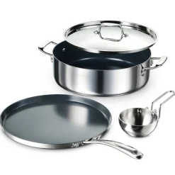 6.5 Quart Covered Casserole, 12 Inch Dosa Tawa & Tadka Set