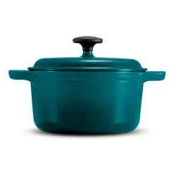 3.5 Quart Enameled Cast-Iron Round Dutch Oven - Teal