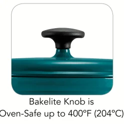 3.5 Quart Enameled Cast-Iron Round Dutch Oven - Teal