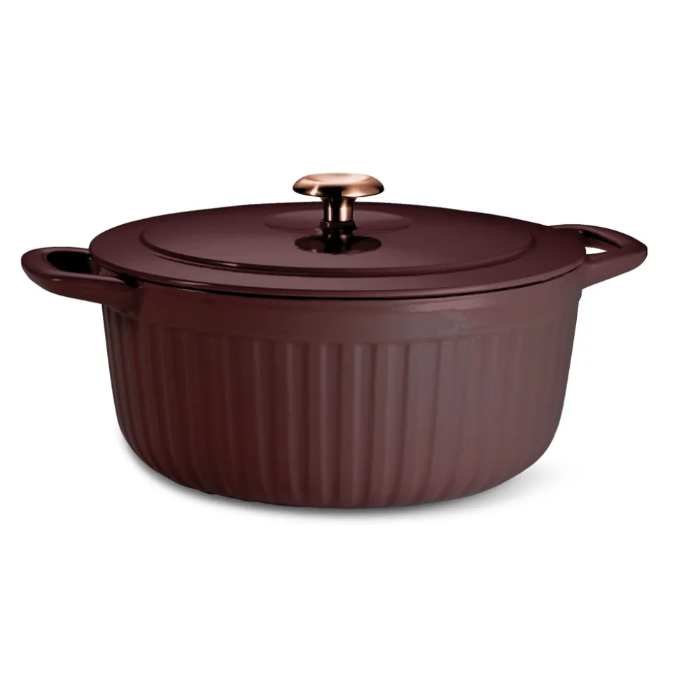 7 Quart Fluted Enameled Cast Iron Dutch Oven