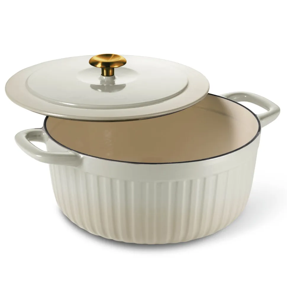 7 Quart Fluted Enameled Cast Iron Dutch Oven