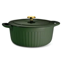 7 Quart Fluted Enameled Cast Iron Dutch Oven