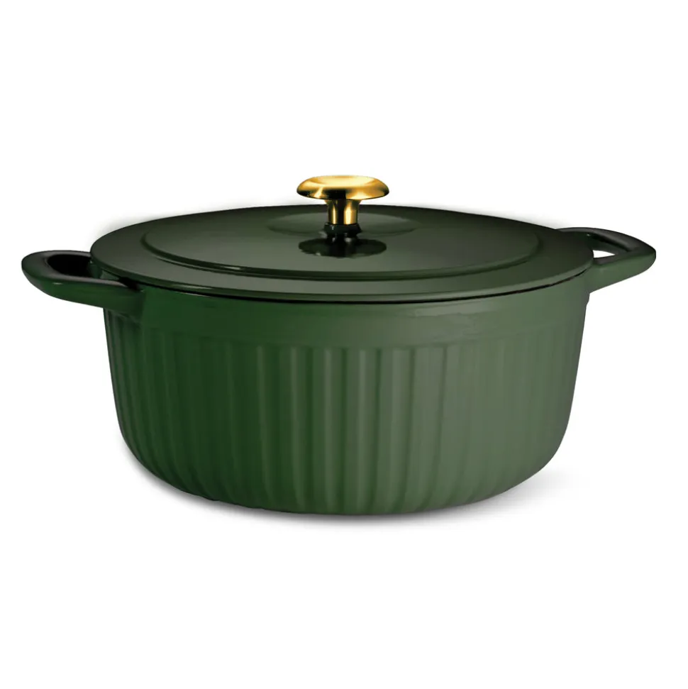 7 Quart Fluted Enameled Cast Iron Dutch Oven
