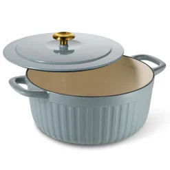 7 Quart Fluted Enameled Cast Iron Dutch Oven