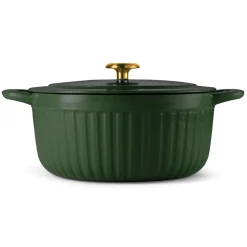 7 Quart Fluted Enameled Cast Iron Dutch Oven