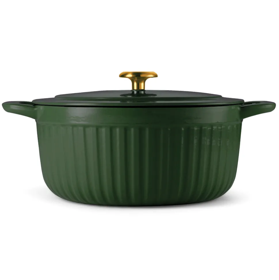 7 Quart Fluted Enameled Cast Iron Dutch Oven