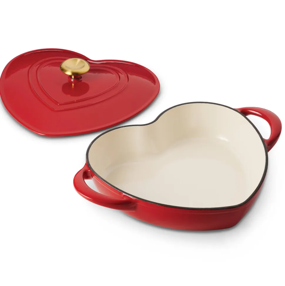 3 Quart Heart Shape Enameled Cast Iron Dutch Oven
