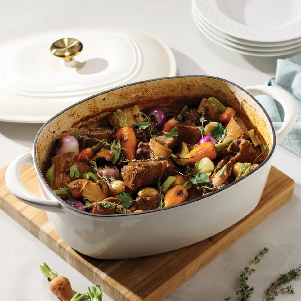 7 Quart Oval Enameled Cast Iron Dutch Oven