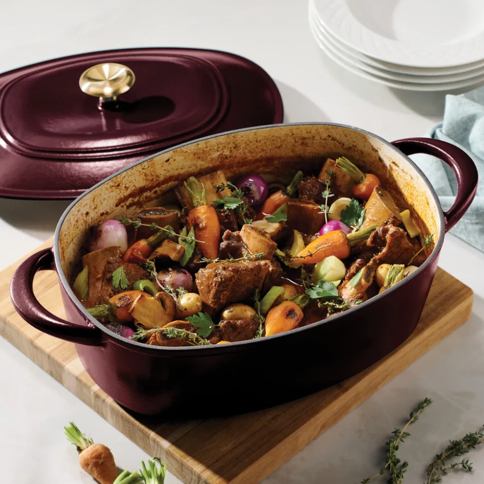 7 Quart Oval Enameled Cast Iron Dutch Oven