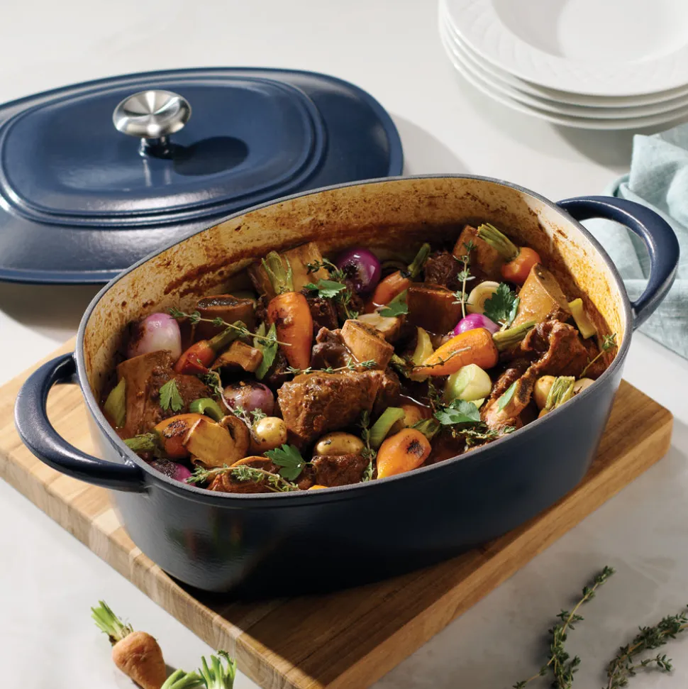 7 Quart Oval Enameled Cast Iron Dutch Oven