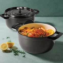 4-quart & 6-quart Enameled Cast Iron Round Dutch Oven Set