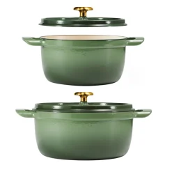 4-quart & 6-quart Enameled Cast Iron Round Dutch Oven Set