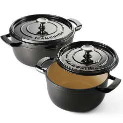 4-quart & 6-quart Enameled Cast Iron Round Dutch Oven Set