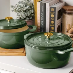 4-quart & 6-quart Enameled Cast Iron Round Dutch Oven Set