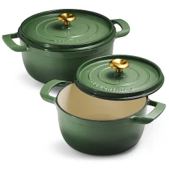 4-quart & 6-quart Enameled Cast Iron Round Dutch Oven Set