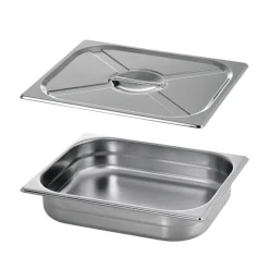 4.5 Quart Stainless Steel Covered Half Size Food Pan