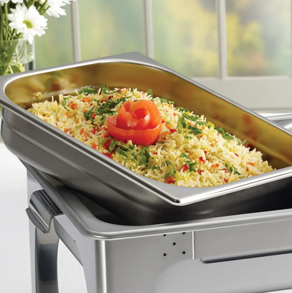 4.5 Quart Stainless Steel Covered Half Size Food Pan