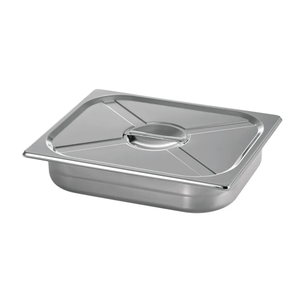 4.5 Quart Stainless Steel Covered Half Size Food Pan