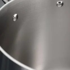 3 Quart Tri-Ply Clad Stainless Steel Covered Deep Saute Pan - Glass Lids