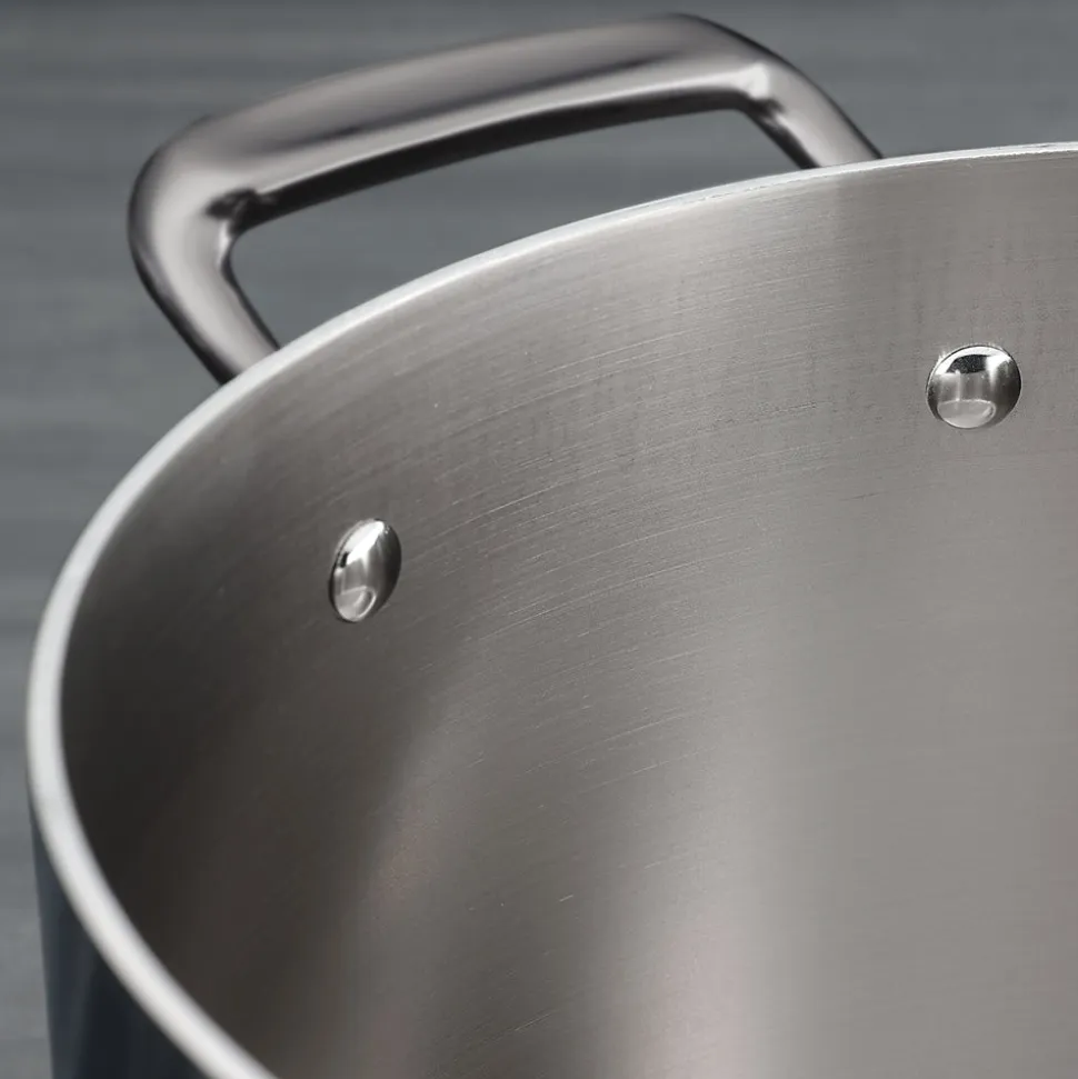 6 Quart Tri-Ply Clad Stainless Steel Covered Deep Saute Pan - Glass Lids