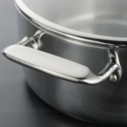 6 Quart Tri-Ply Clad Stainless Steel Covered Deep Saute Pan - Glass Lids