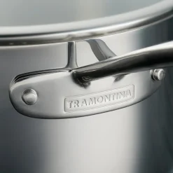 6 Quart Tri-Ply Clad Stainless Steel Covered Deep Saute Pan - Glass Lids