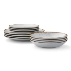 Rustic 12 Piece Plate Set