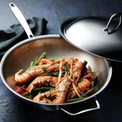 Signature 12.5 Inch Tri-Ply Clad Stainless Steel Wok