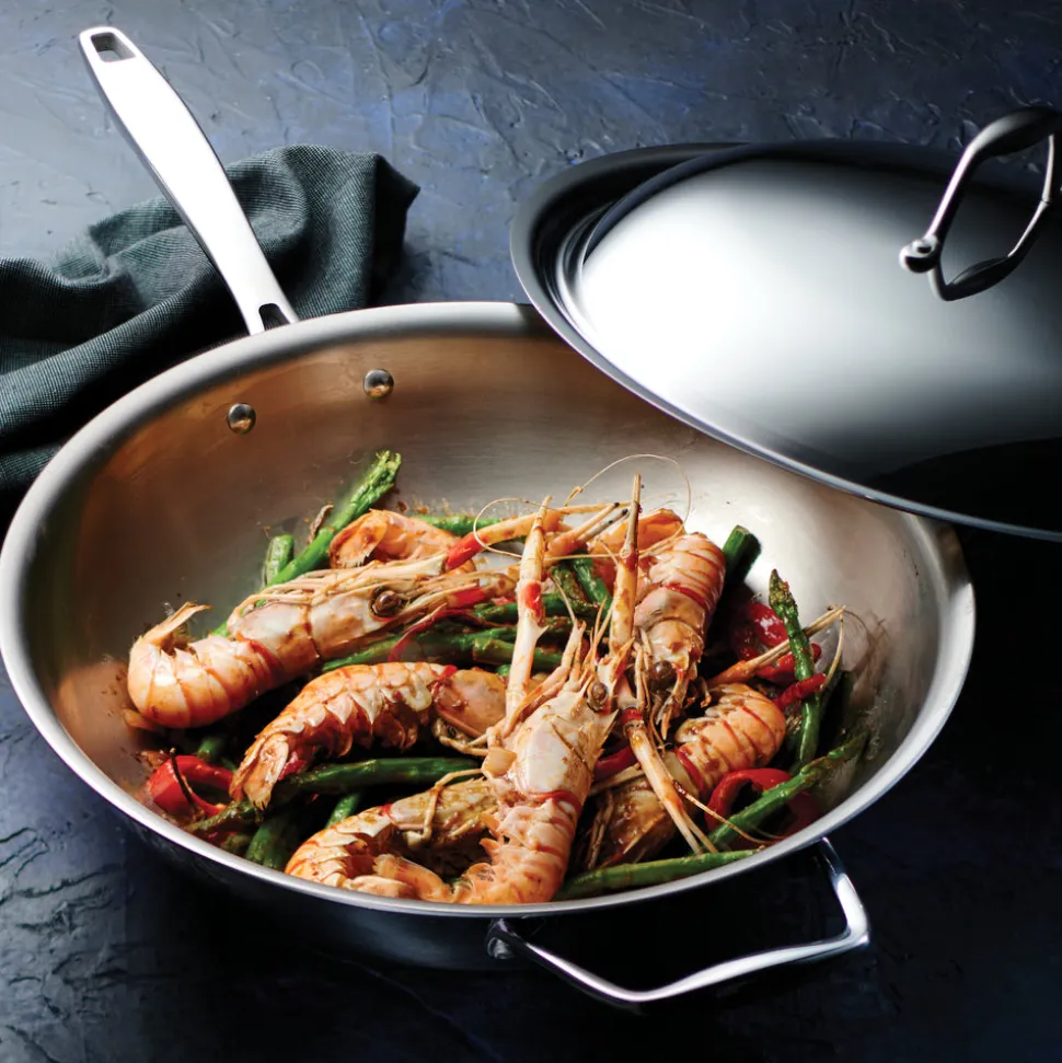 Signature 12.5 Inch Tri-Ply Clad Stainless Steel Wok