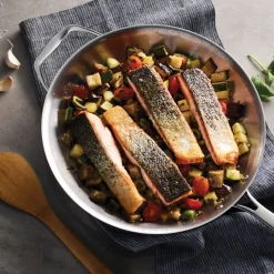 Signature 12 Inch Tri-Ply Clad Stainless Steel Fry Pan with Helper Handle