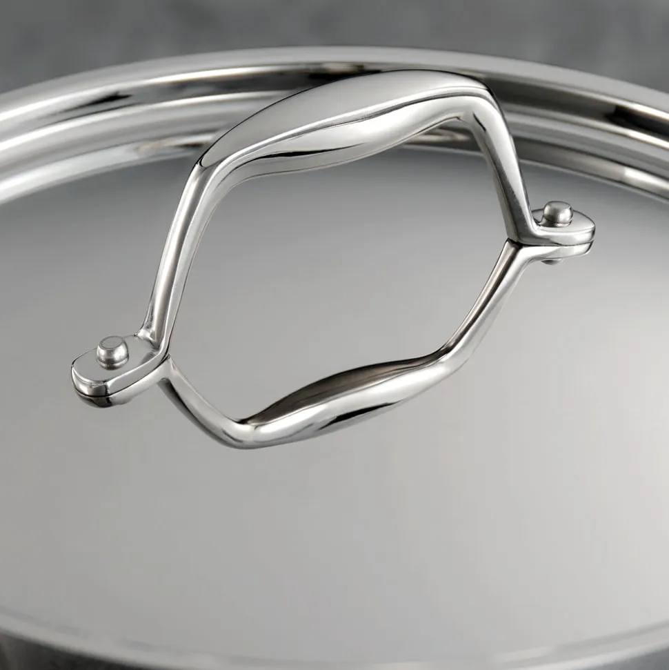 Signature 3 Quart Tri-Ply Clad Stainless Steel Covered Deep Saute Pan